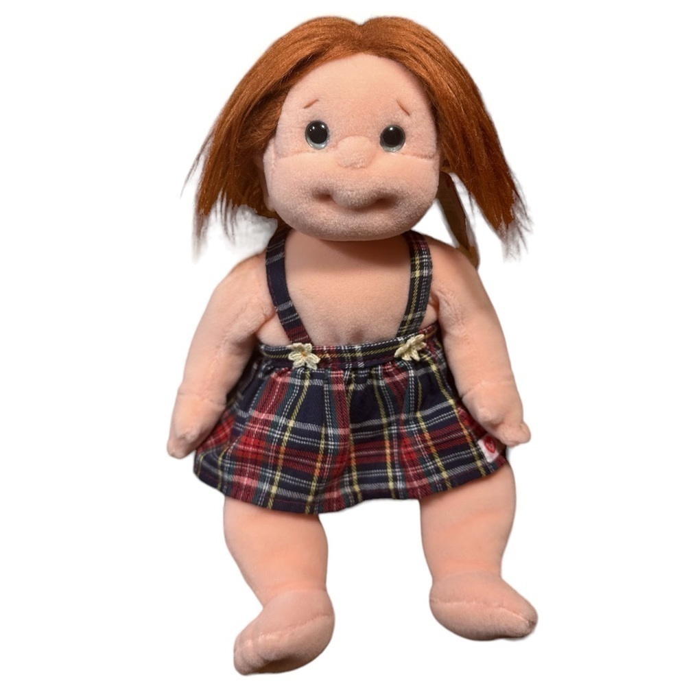 Ty Beanie Kids 1999 Vintage “Ginger” Plush Girl Doll 10" Plaid Dress